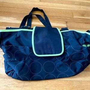 Carters black with green diaper bag